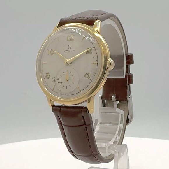 Vintage 32mm Omega F6212 Men's Bumper Automatic Wristwatch 28.10 RA 14k GF - Picture 2 of 5